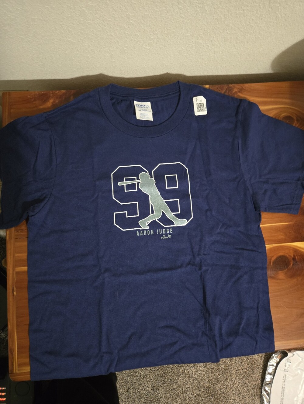 Kids Navy Short Sleeve Graphic Tee - Number 99 Aaron Judge